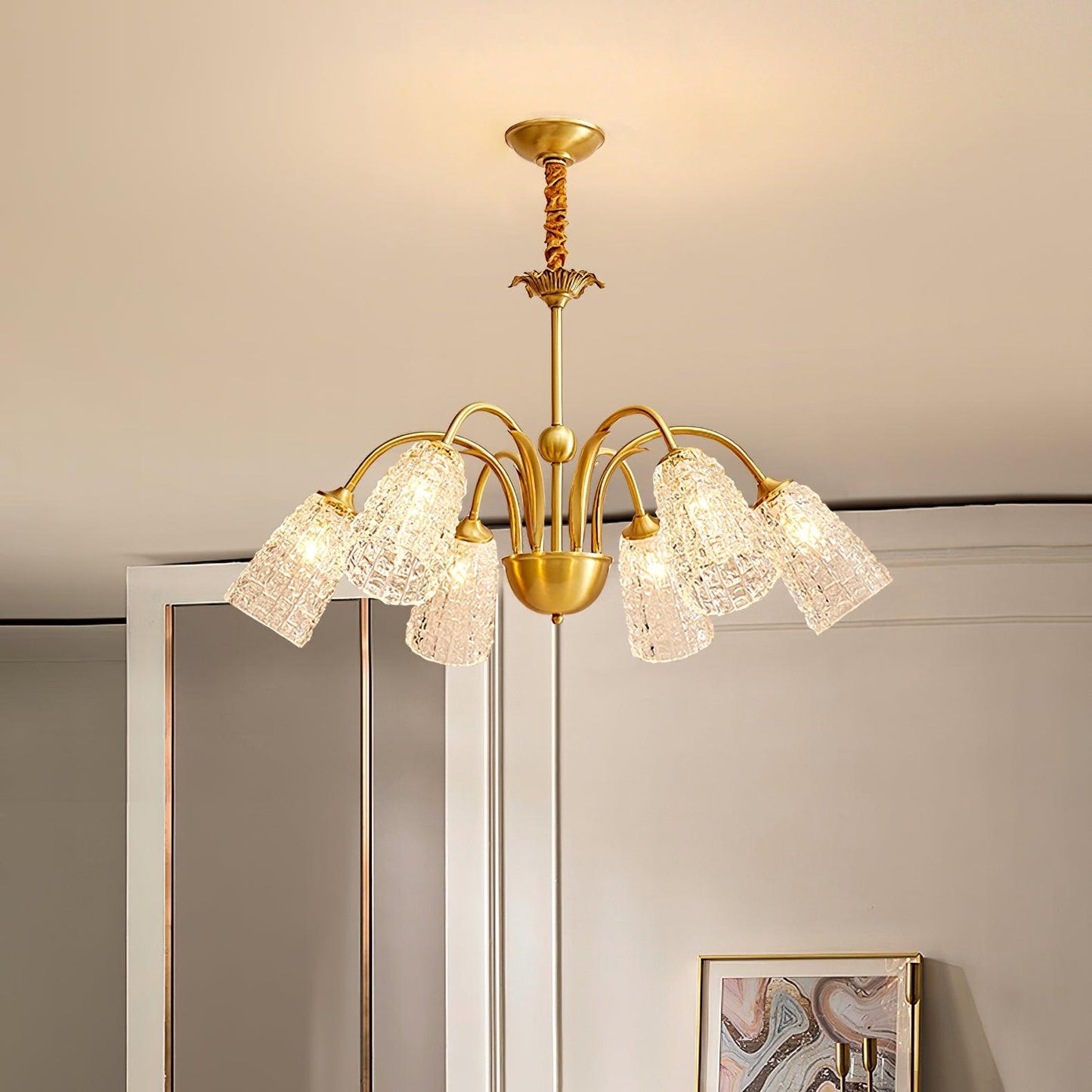 Bronze Crystal Cup Chandelier