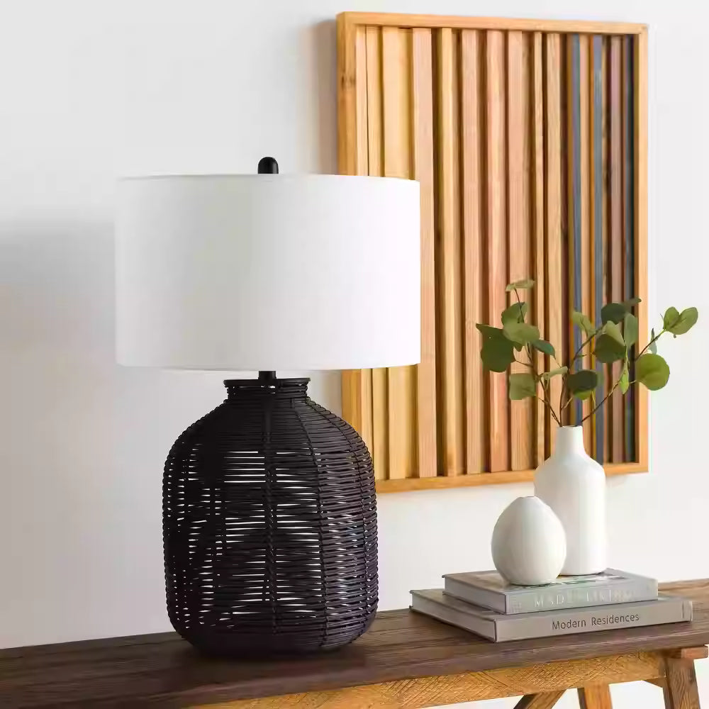 Coastal Boho Rattan Table Lamp