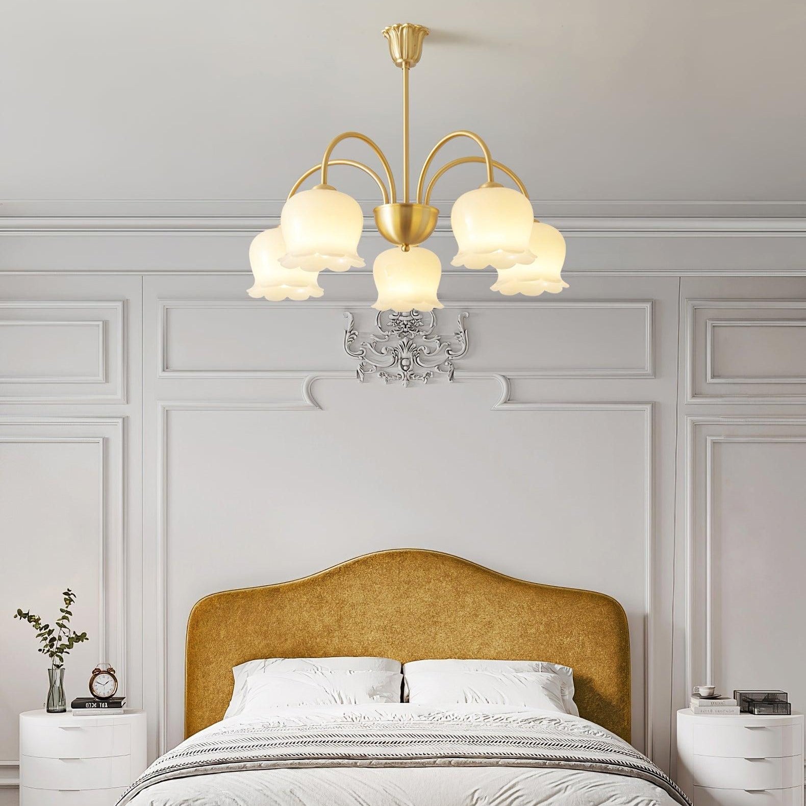 Orchids Brass Pendant Light Chandelier
