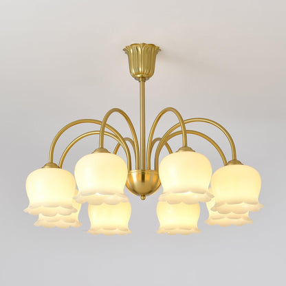 Orchids Brass Pendant Light Chandelier