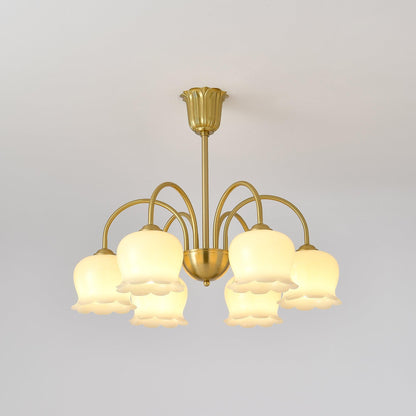 Orchids Brass Pendant Light Chandelier