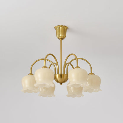 Orchids Brass Pendant Light Chandelier