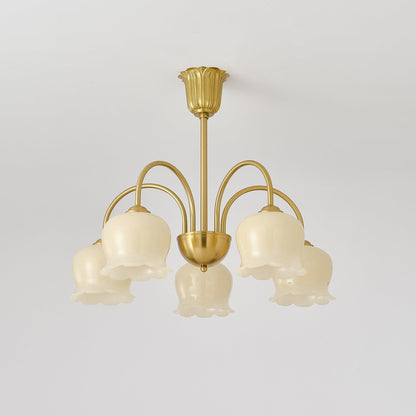 Orchids Brass Pendant Light Chandelier