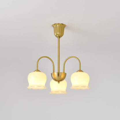 Orchids Brass Pendant Light Chandelier