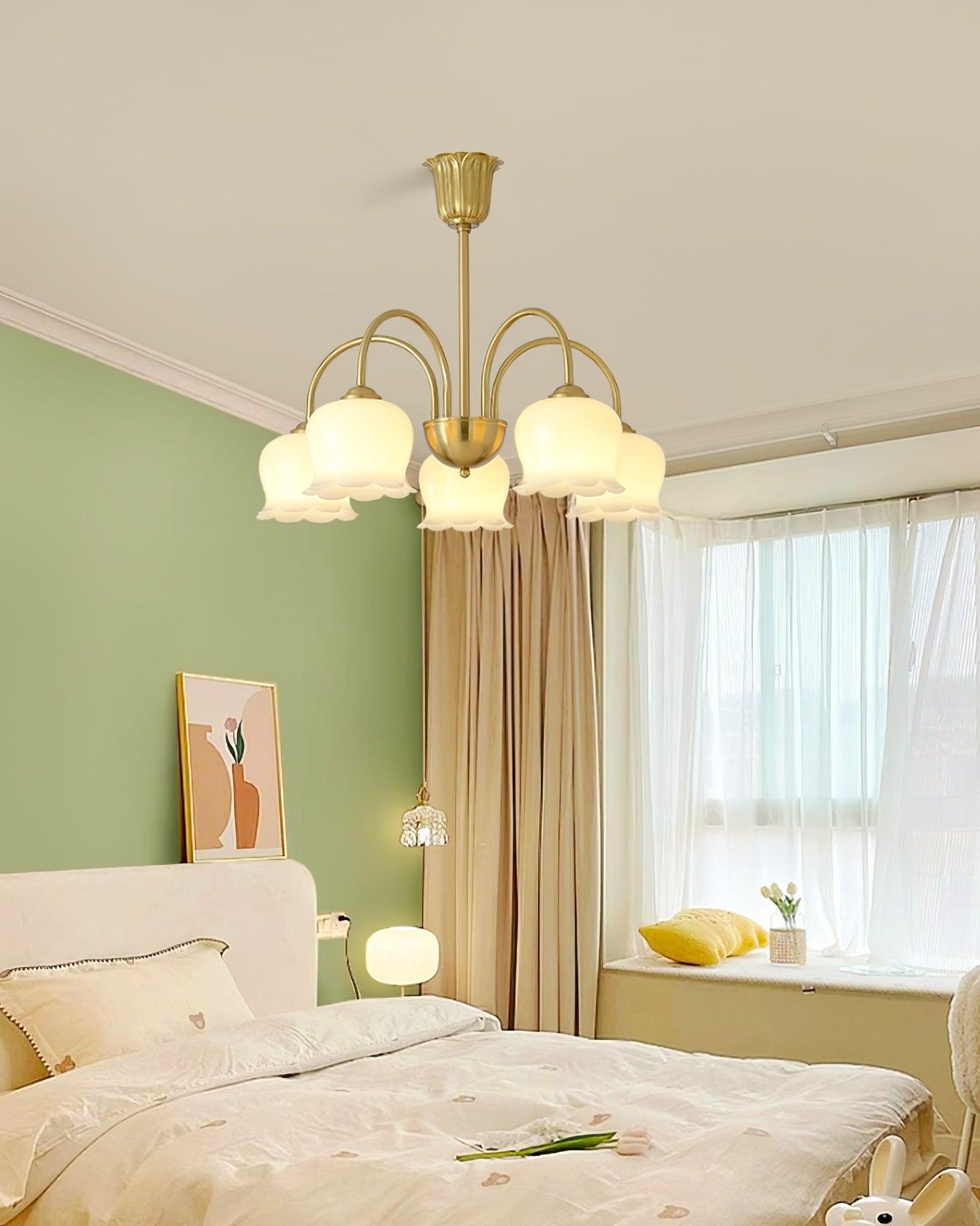 Orchids Brass Pendant Light Chandelier