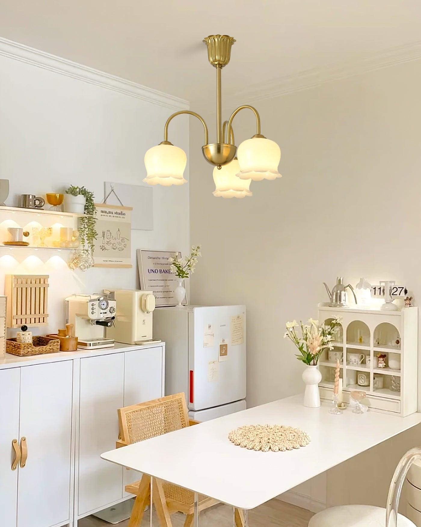 Orchids Brass Pendant Light Chandelier