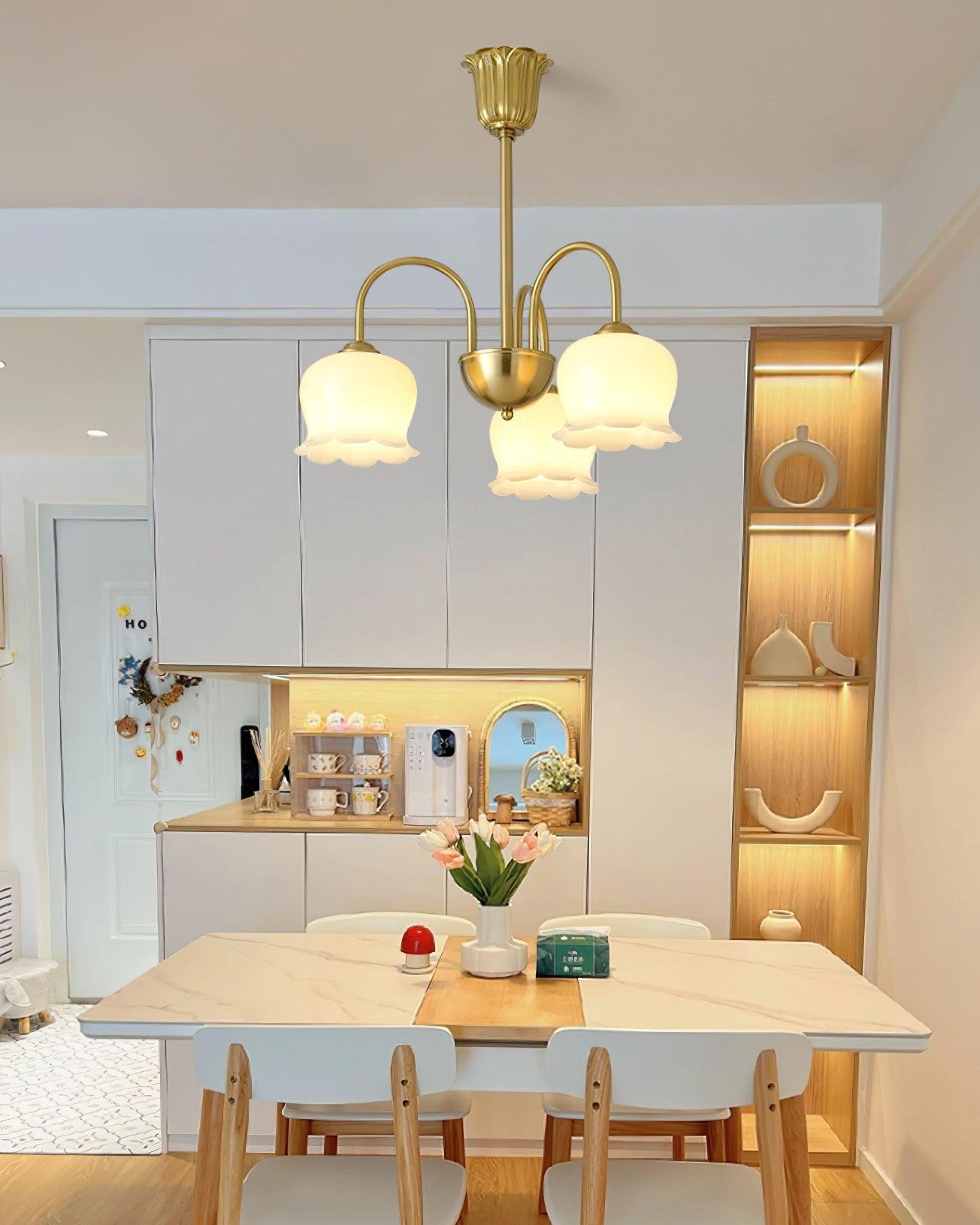 Orchids Brass Pendant Light Chandelier