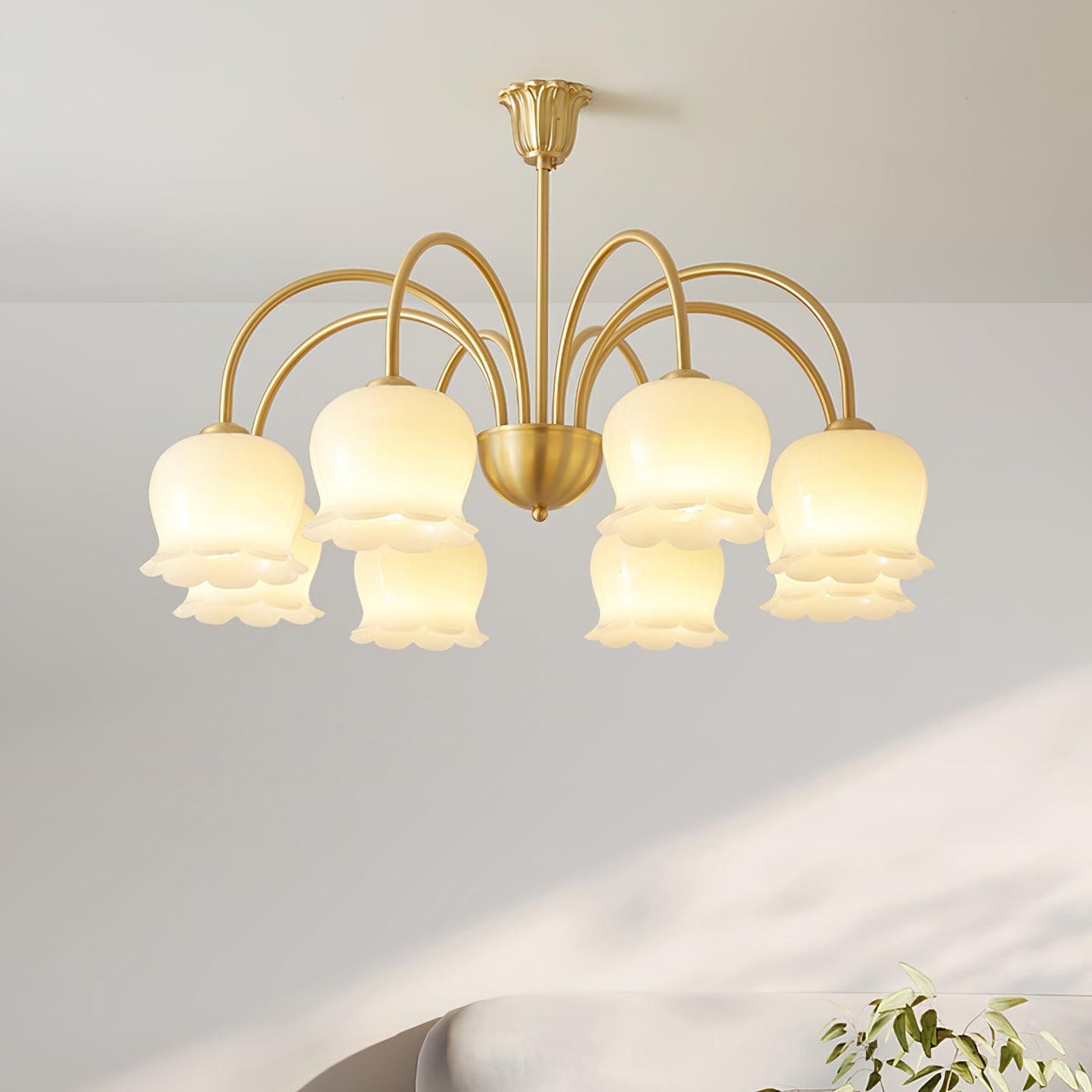 Orchids Brass Pendant Light Chandelier