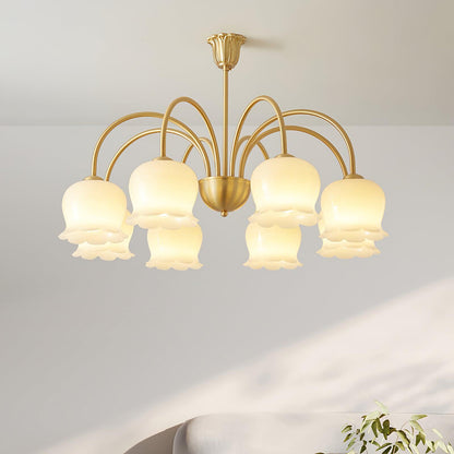 Orchids Brass Pendant Light Chandelier