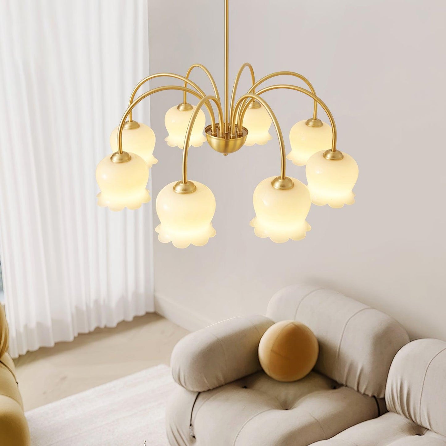 Orchids Brass Pendant Light Chandelier