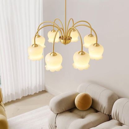 Orchids Brass Pendant Light Chandelier