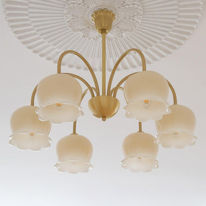 Orchids Brass Pendant Light Chandelier