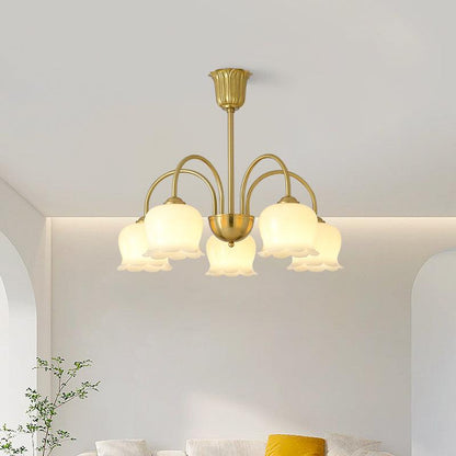 Orchids Brass Pendant Light Chandelier
