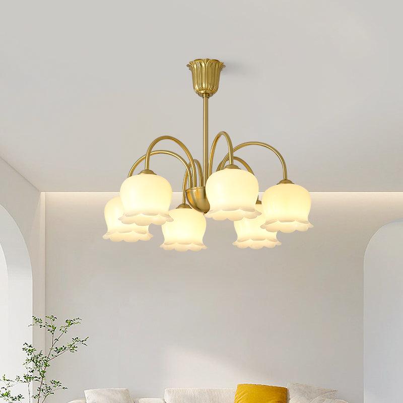 Orchids Brass Pendant Light Chandelier