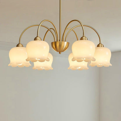 Orchids Brass Pendant Light Chandelier