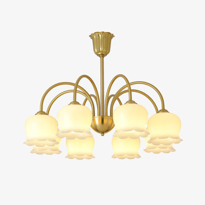 Orchids Brass Pendant Light Chandelier