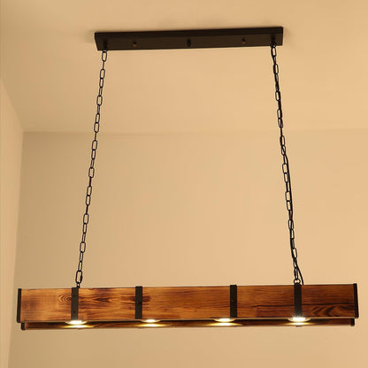 American Industrial Retro Distressed Solid Wood Chandelier