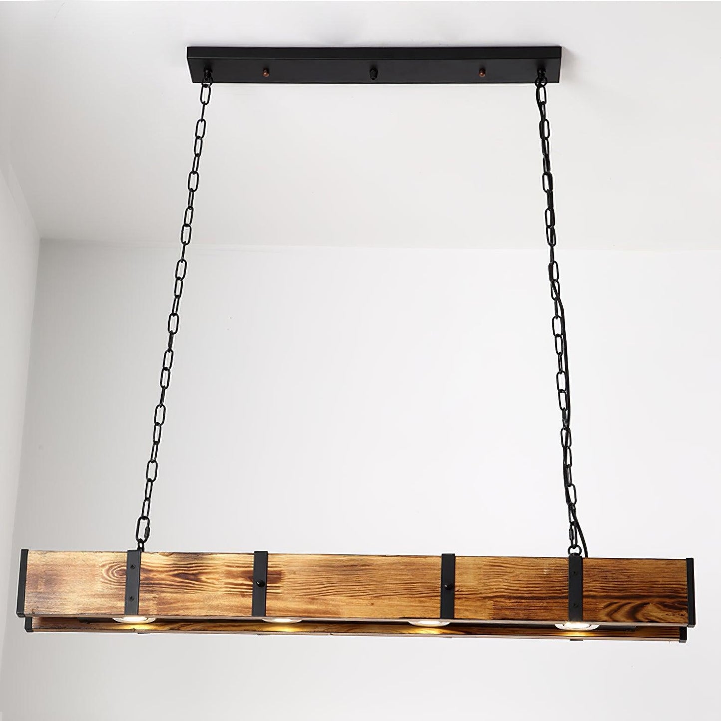 American Industrial Retro Distressed Solid Wood Chandelier