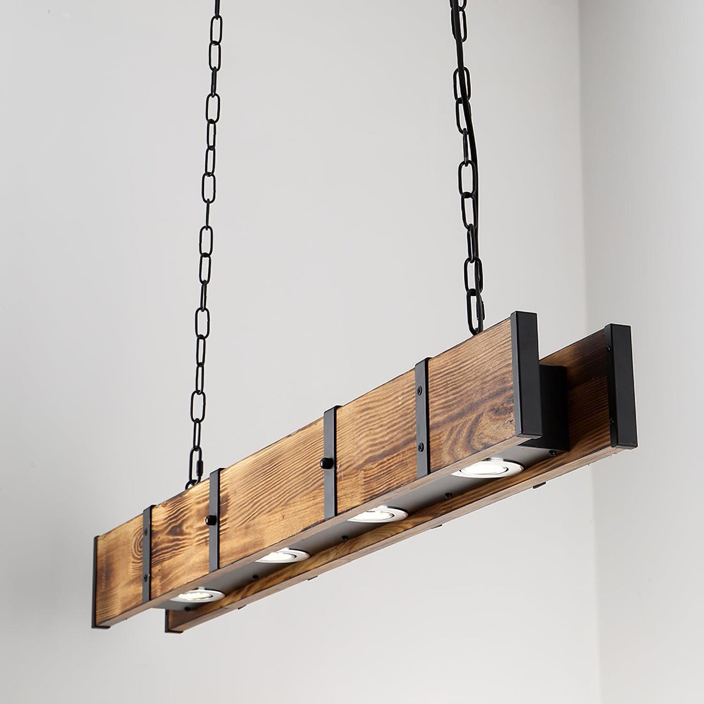 American Industrial Retro Distressed Solid Wood Chandelier