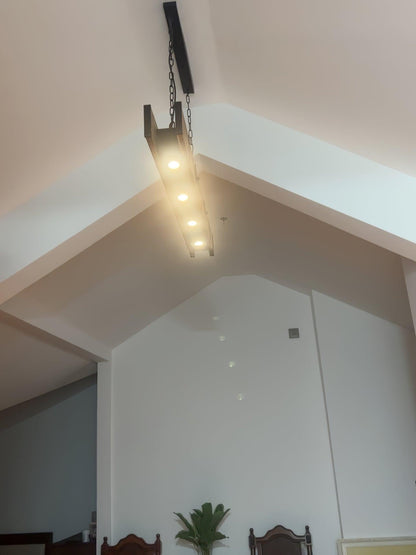 American Industrial Retro Distressed Solid Wood Chandelier