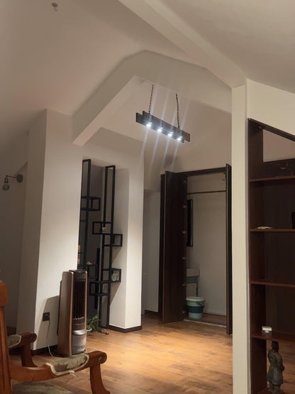 American Industrial Retro Distressed Solid Wood Chandelier