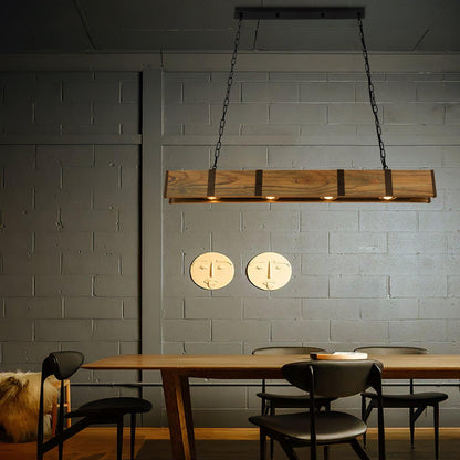 American Industrial Retro Distressed Solid Wood Chandelier