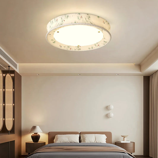 Fabric Printed Bedroom Ceiling Lamp