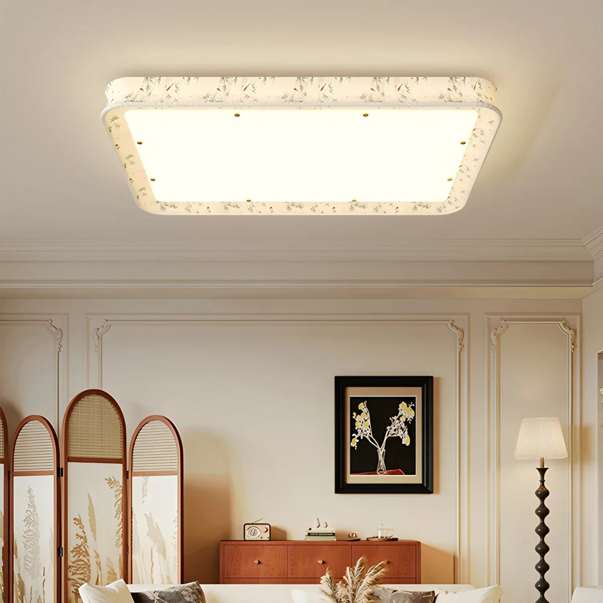 Fabric Printed Bedroom Ceiling Lamp