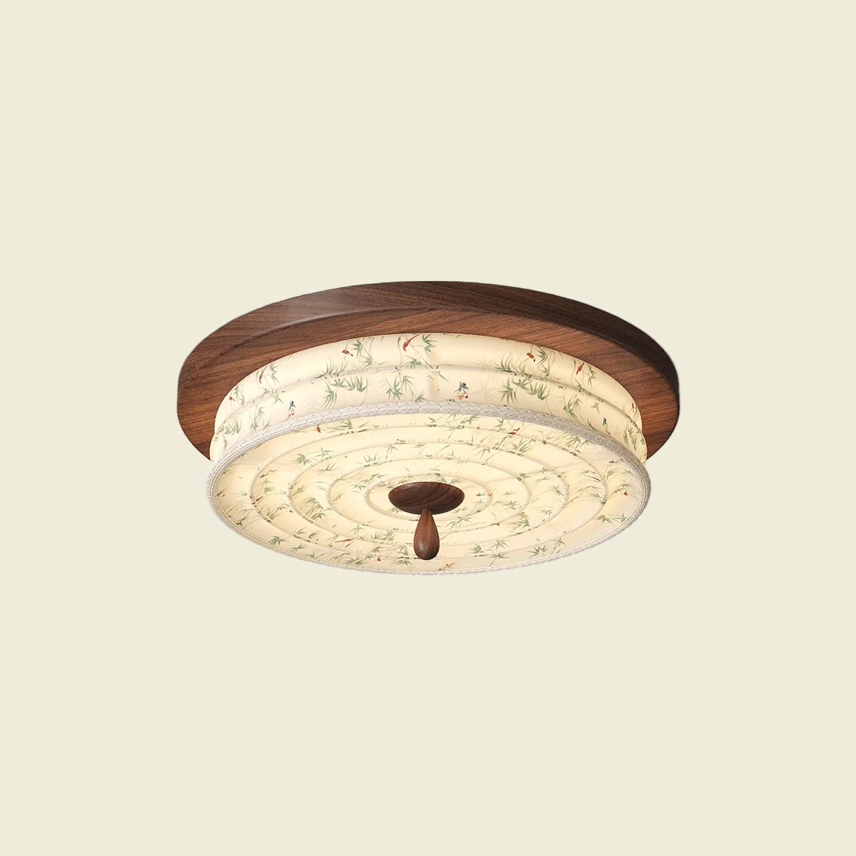 Wood Color Fabric Ceiling Lamp