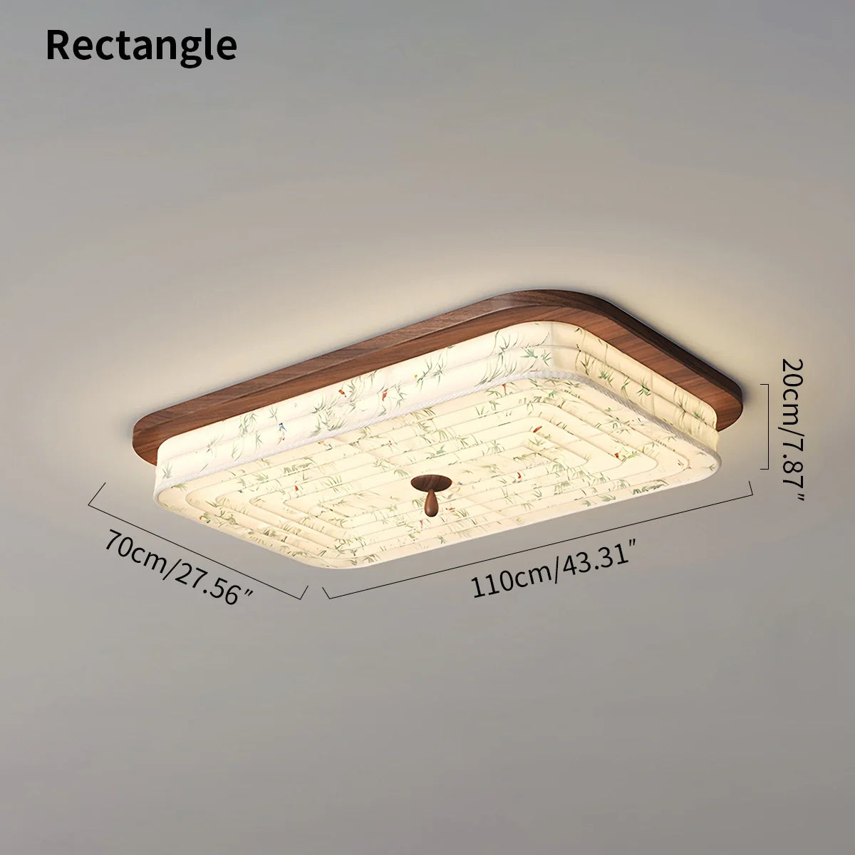 Wood Color Fabric Ceiling Lamp