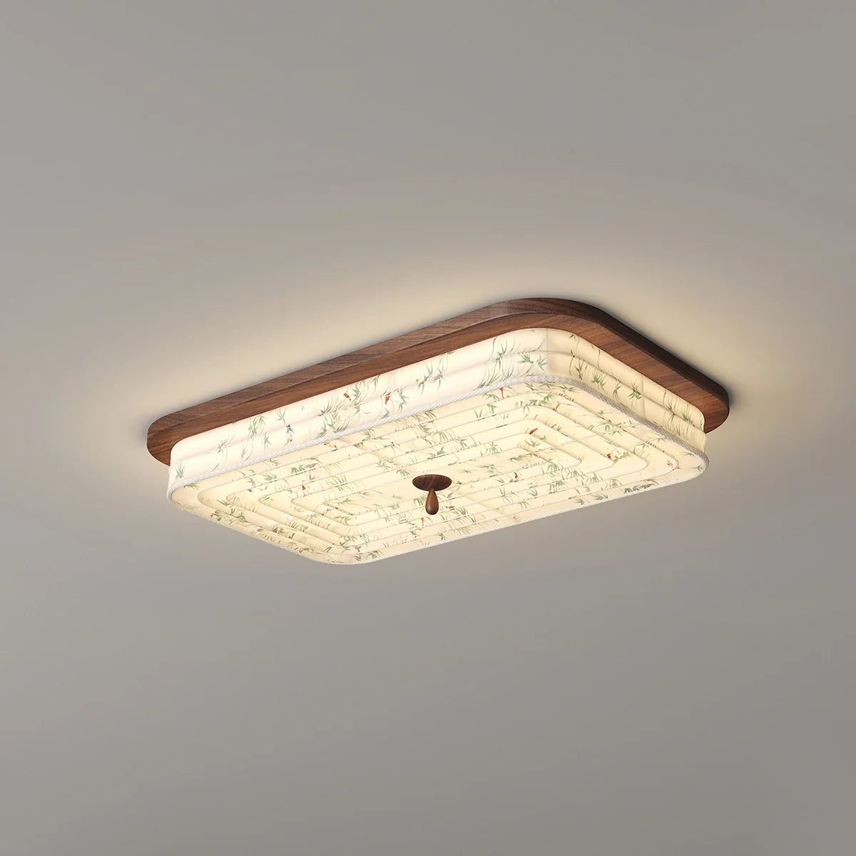 Wood Color Fabric Ceiling Lamp