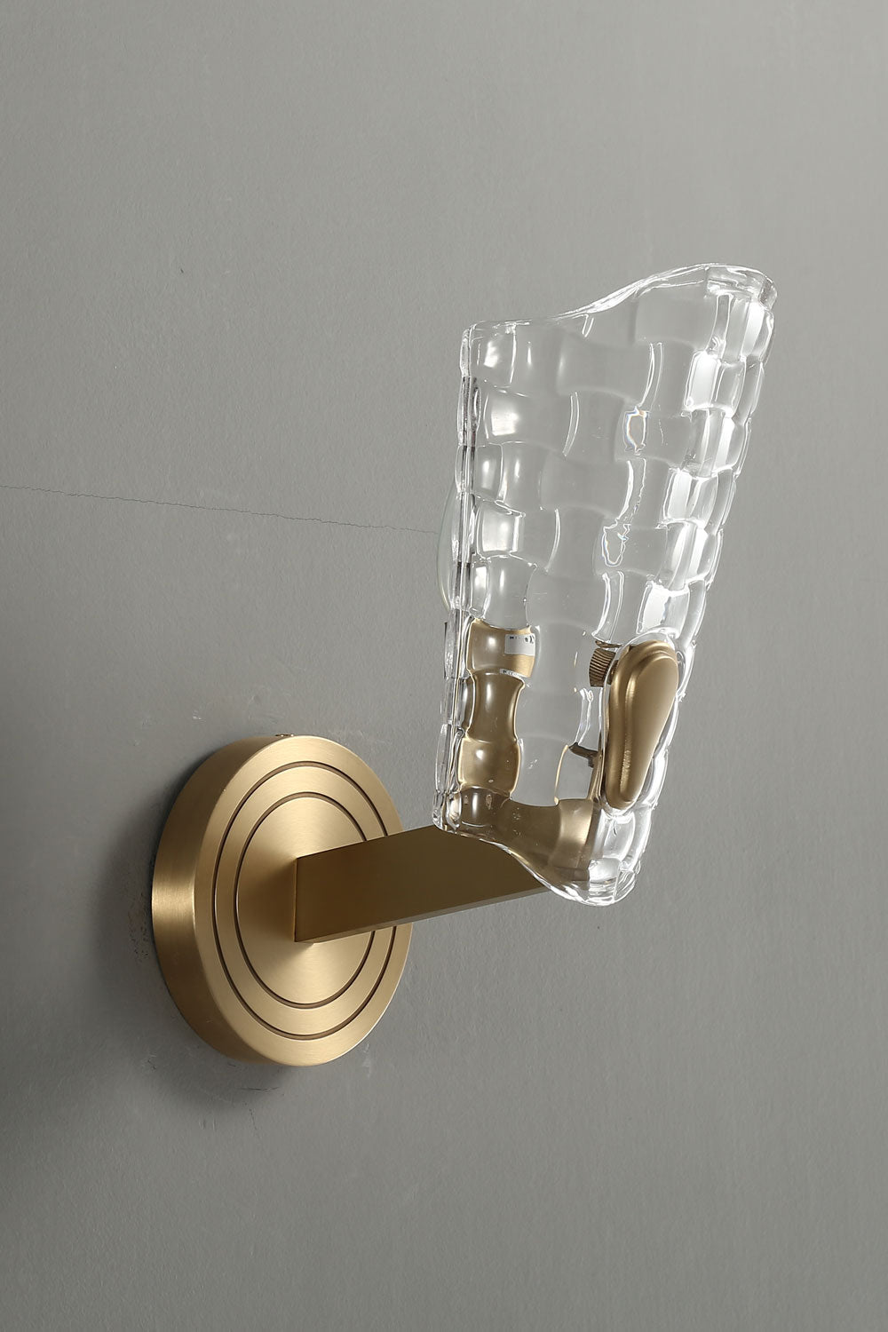 Copper-Bottomed Glass Flare-Shaped Wall Lamp