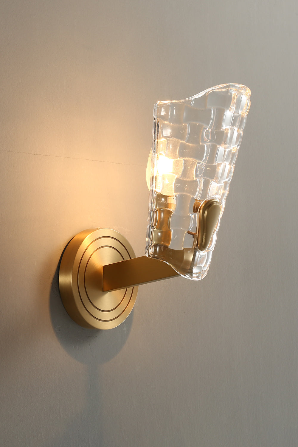 Copper-Bottomed Glass Flare-Shaped Wall Lamp