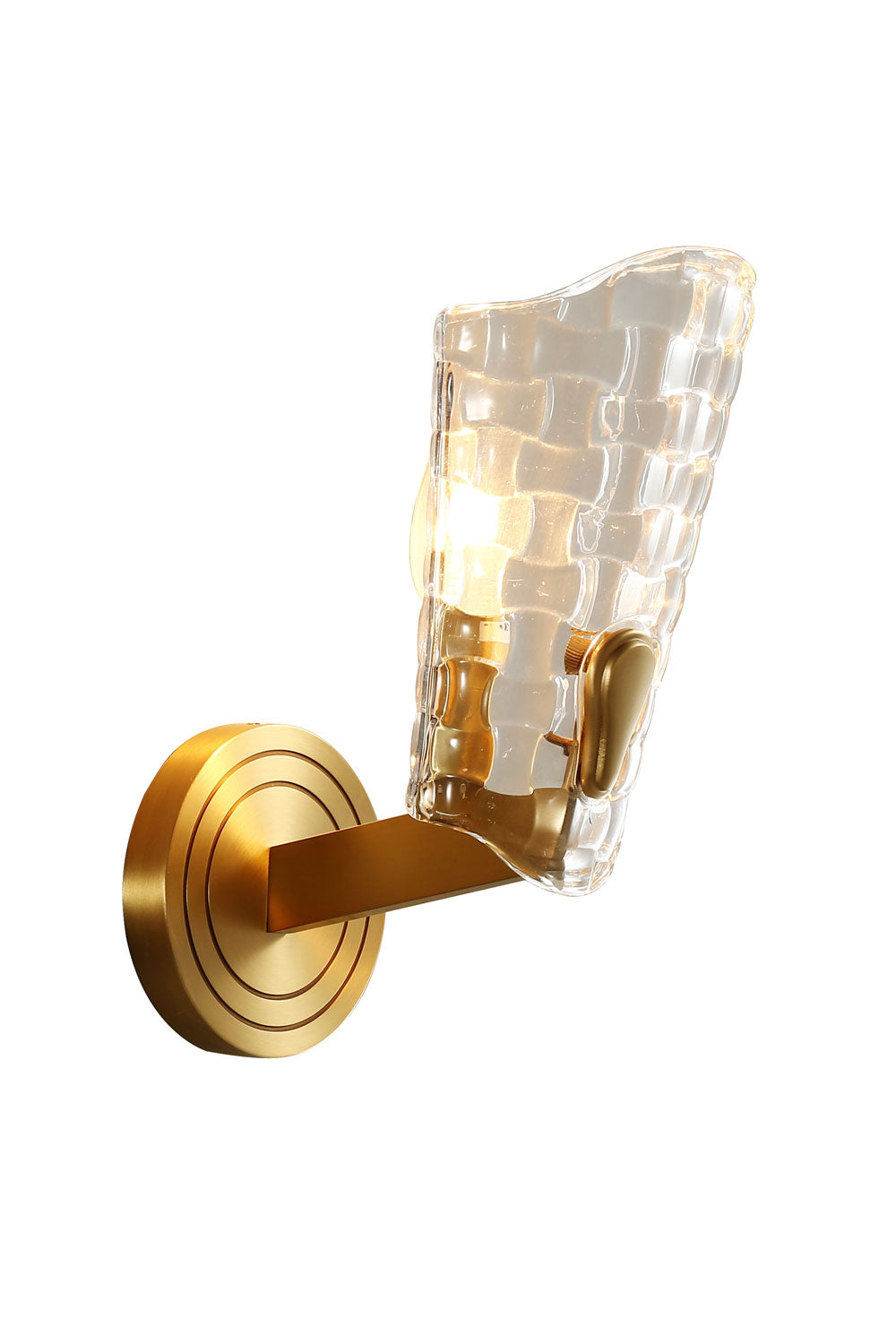 Copper-Bottomed Glass Flare-Shaped Wall Lamp