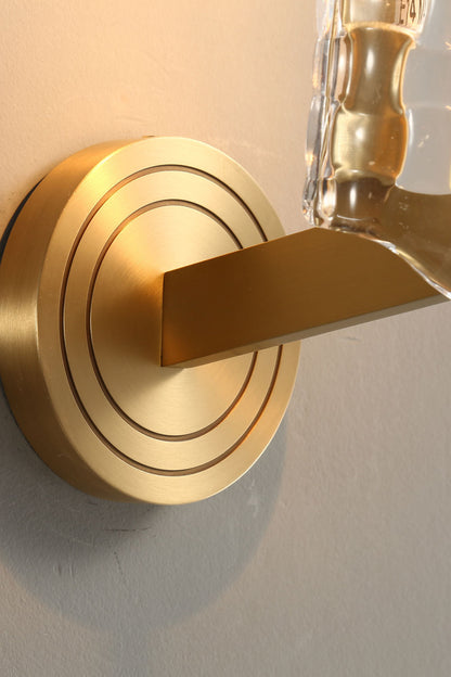 Copper-Bottomed Glass Flare-Shaped Wall Lamp