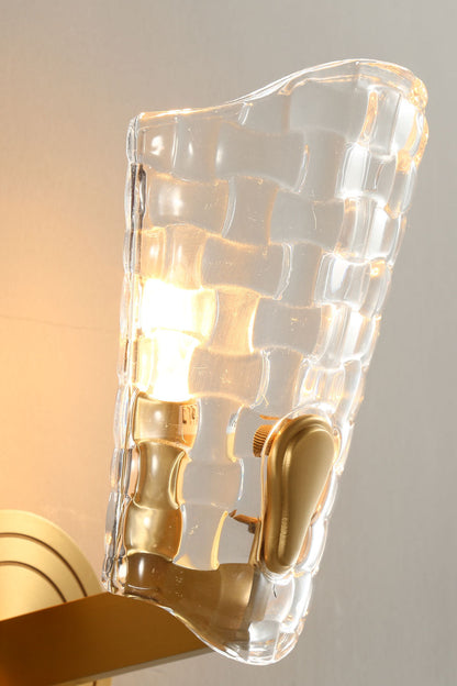 Copper-Bottomed Glass Flare-Shaped Wall Lamp