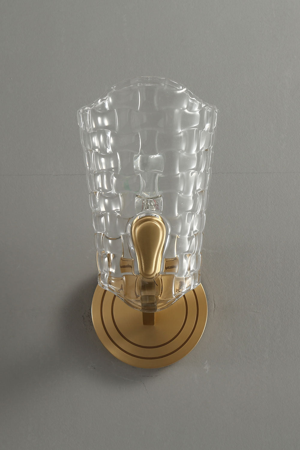 Copper-Bottomed Glass Flare-Shaped Wall Lamp