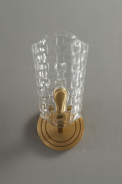 Copper-Bottomed Glass Flare-Shaped Wall Lamp