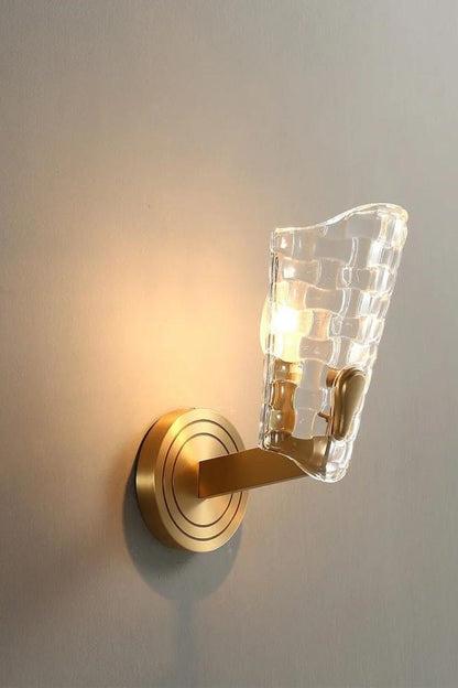 Copper-Bottomed Glass Flare-Shaped Wall Lamp