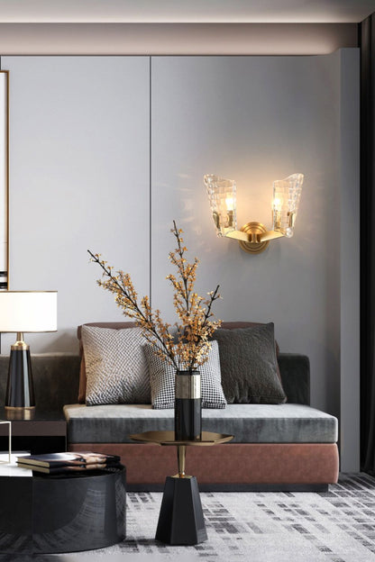 Copper-Bottomed Glass Flare-Shaped Wall Lamp