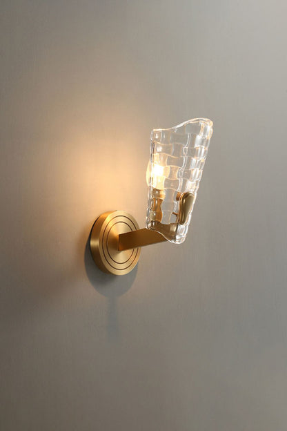 Copper-Bottomed Glass Flare-Shaped Wall Lamp