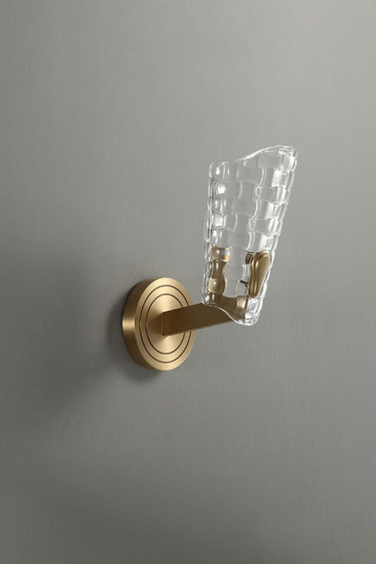 Copper-Bottomed Glass Flare-Shaped Wall Lamp