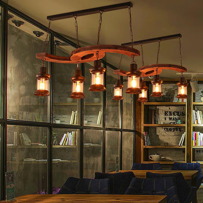 Retro Boat Wood Ceiling Fixture Chandelier