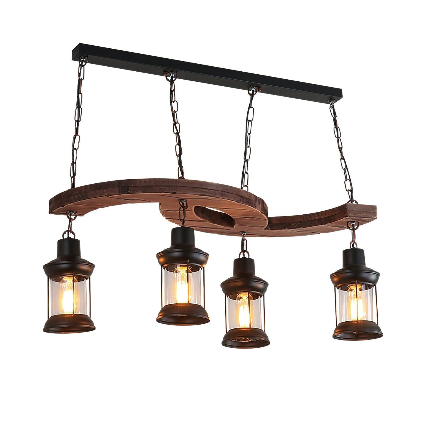 Retro Boat Wood Ceiling Fixture Chandelier
