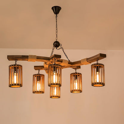 American Country Retro Boat Wood Chandelier