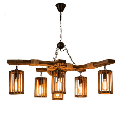 American Country Retro Boat Wood Chandelier
