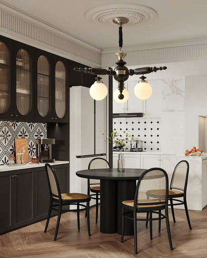 Fan-Shaped Simple Solid Wood Chandelier