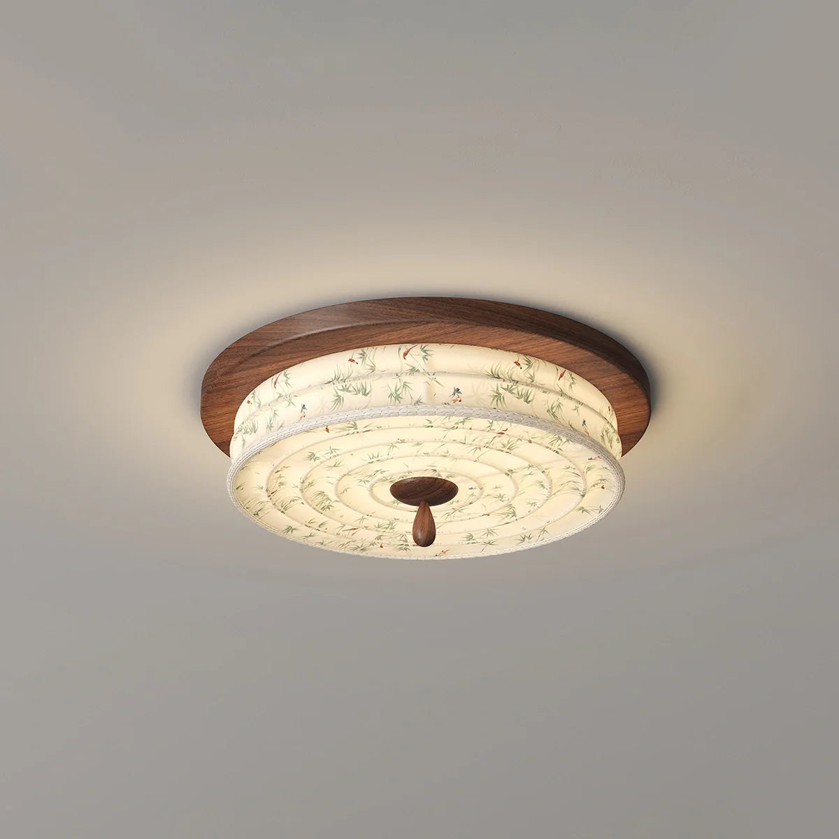 Wood Color Fabric Ceiling Lamp
