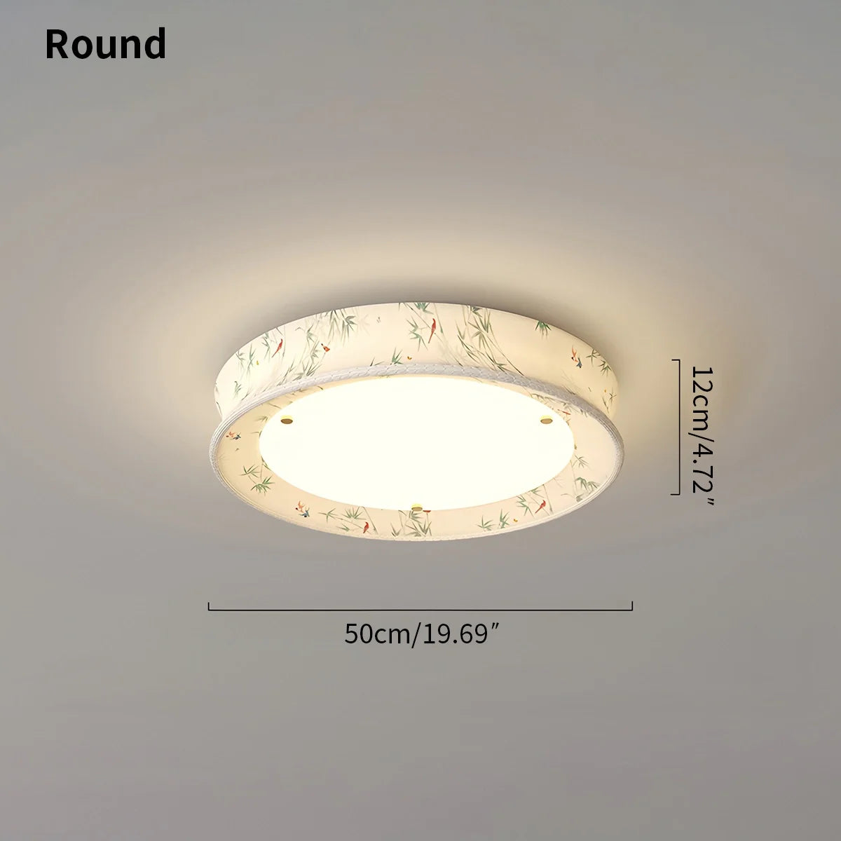 Fabric Printed Bedroom Ceiling Lamp