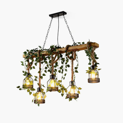Rustic Wooden Pendant Light Chandelier
